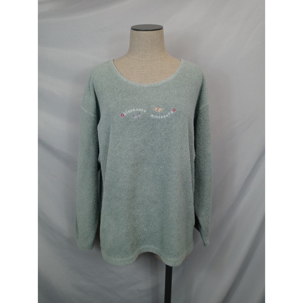 Lakeshirts Wilderness Country Grannycore Novelty Sweatshirt Large Blue‎ Green